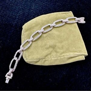 Judith Ripka Sterling 925 and CZ Encrusted Link Bracelet- Sterling Collection